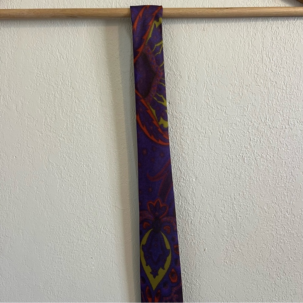 Etro Silk Neck Tie Multicolor Paisley Print - Picture 4 of 12